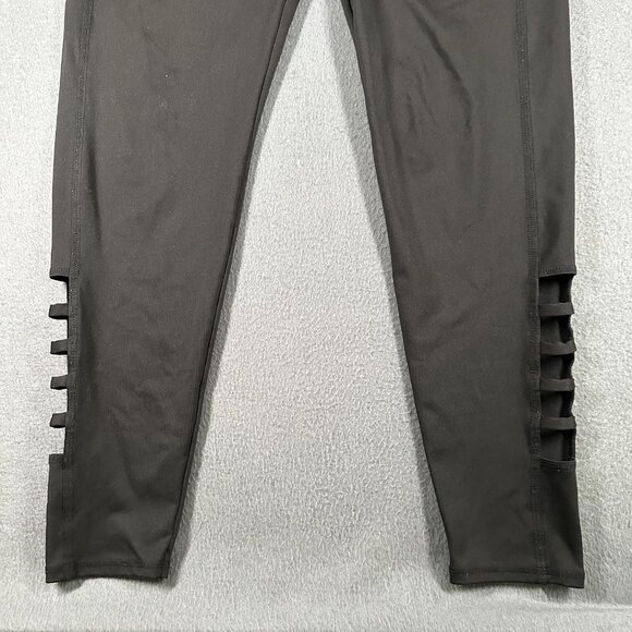 Hollister Leggings Womens Large Black Cut Out Ankle Pocket Activewear Yoga Gym - Picture 2 of 10